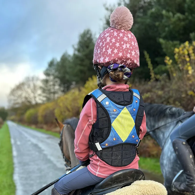 Equi Light Mini Rider Pro Hi-Viz LED Vest - Blue/Yellow-2