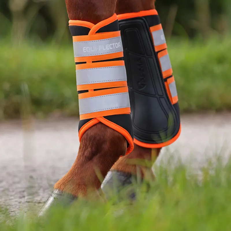 ARMA EQUI-FLECTOR Brushing Boots - Orange-1