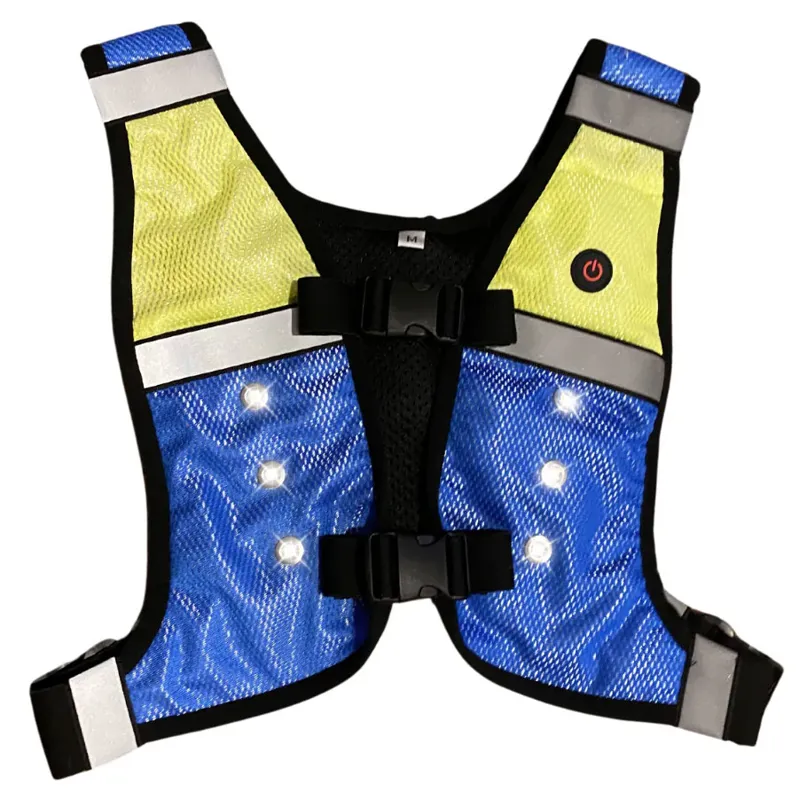 Equi Light Mini Rider Pro Hi-Viz LED Vest - Blue/Yellow