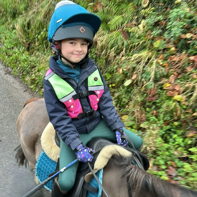 Equi Light Mini Rider Pro Hi-Viz LED Vest - Pink/Lime-1