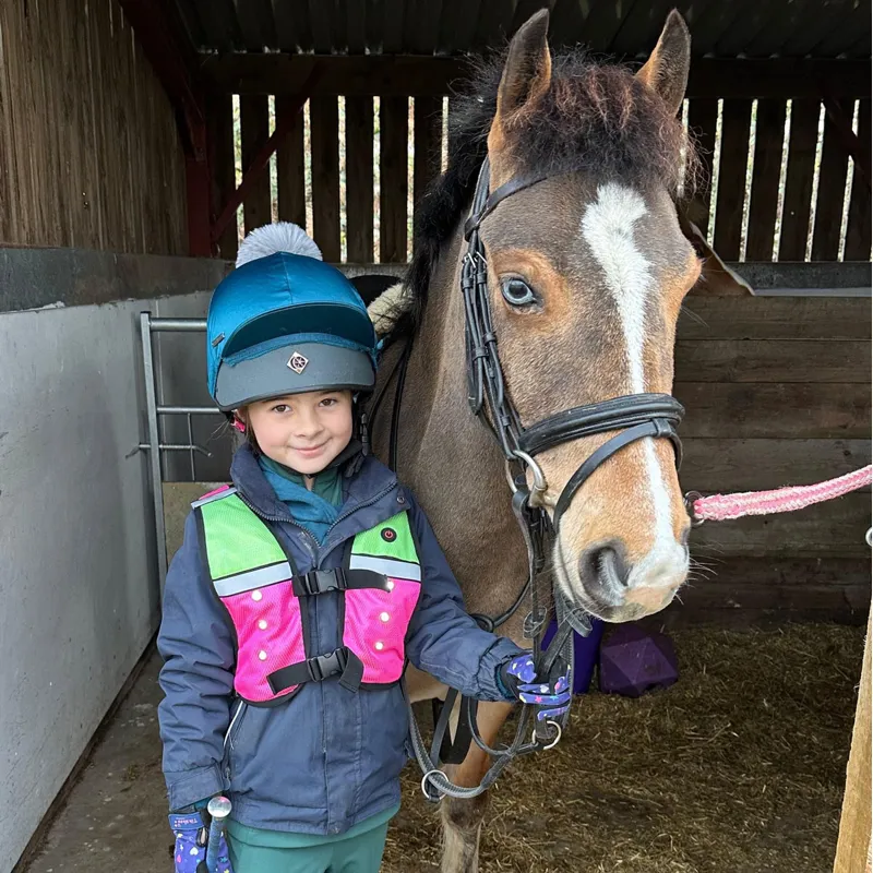 Equi Light Mini Rider Pro Hi-Viz LED Vest - Pink/Lime-2