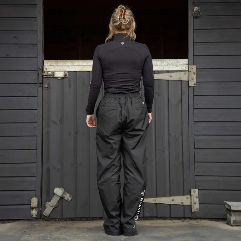EQUIDRY Fleece Lined Womens Waterproof Trousers - Black-1