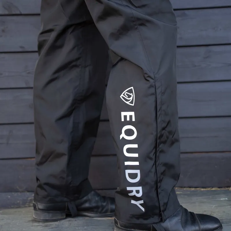 EQUIDRY Fleece Lined Mens Waterproof Trousers - Black-2