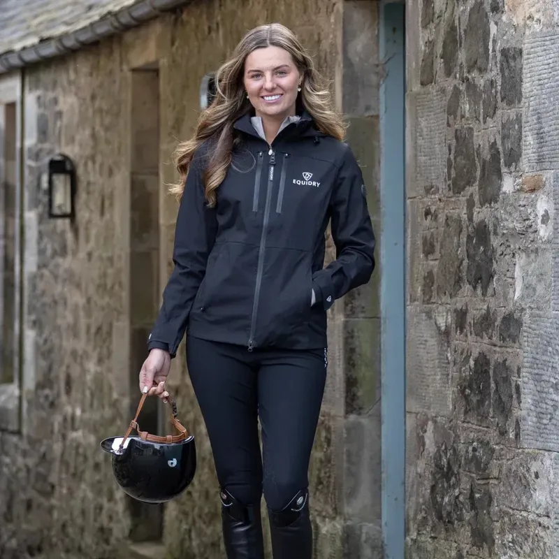 EQUIDRY Varsha Womens Waterproof Riding Jacket - Black-6