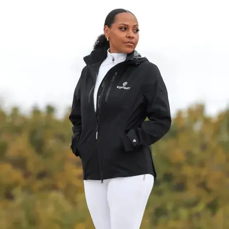 EQUIDRY Varsha Womens Waterproof Riding Jacket - Black-2