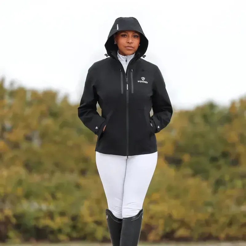 EQUIDRY Varsha Womens Waterproof Riding Jacket - Black-3