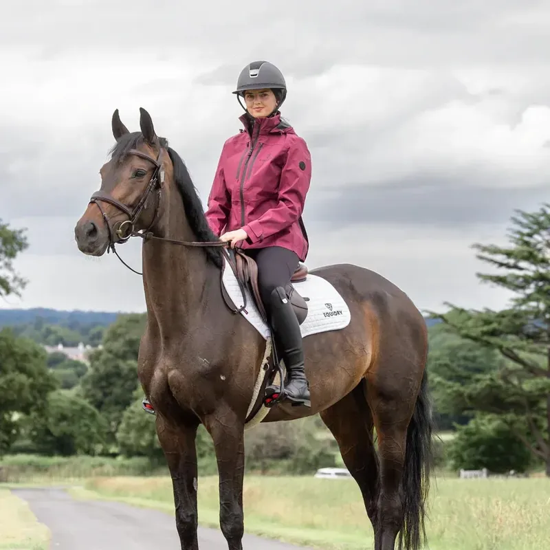 EQUIDRY Varsha Womens Waterproof Riding Jacket - Plum-2