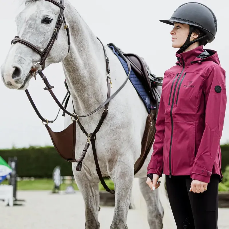 EQUIDRY Varsha Womens Waterproof Riding Jacket - Plum-5