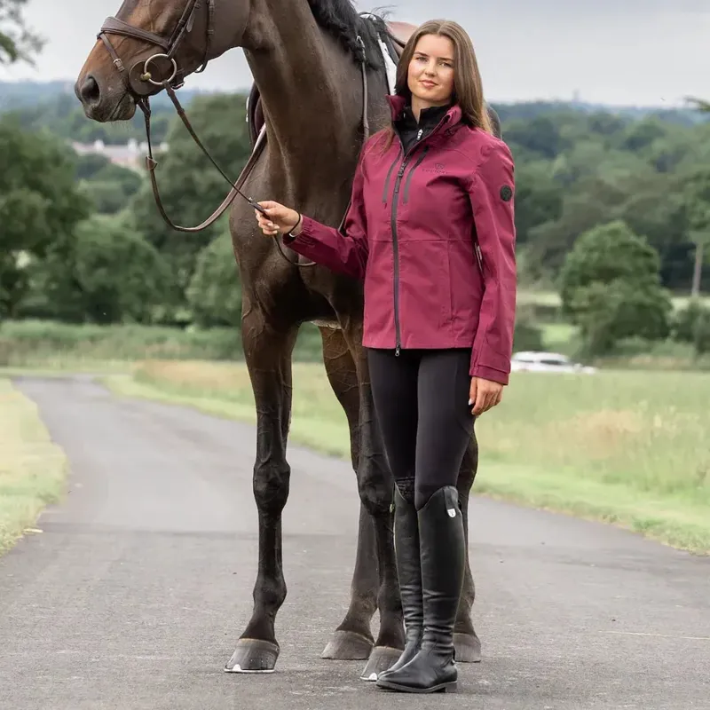 EQUIDRY Varsha Womens Waterproof Riding Jacket - Plum-1