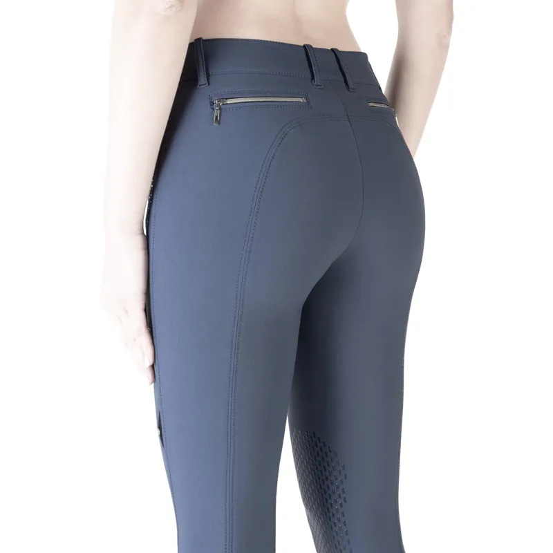 Equiline Eqash Strass Knee Grip Womens Breeches - Avio-2
