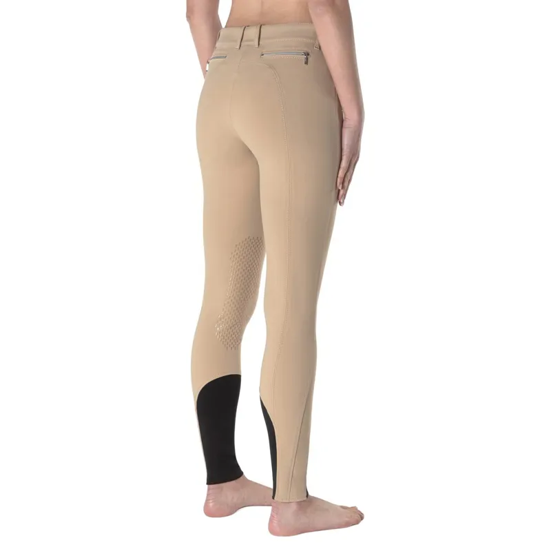 Equiline Eqash Strass Knee Grip Womens Breeches - Desert Dust-1