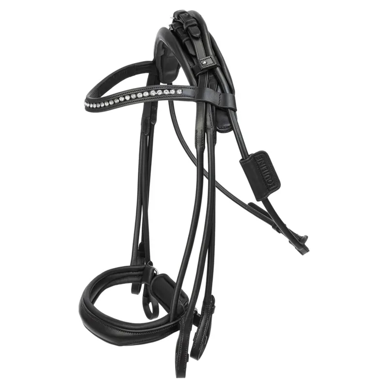 Equiline Rolled Double Bridle - Black
