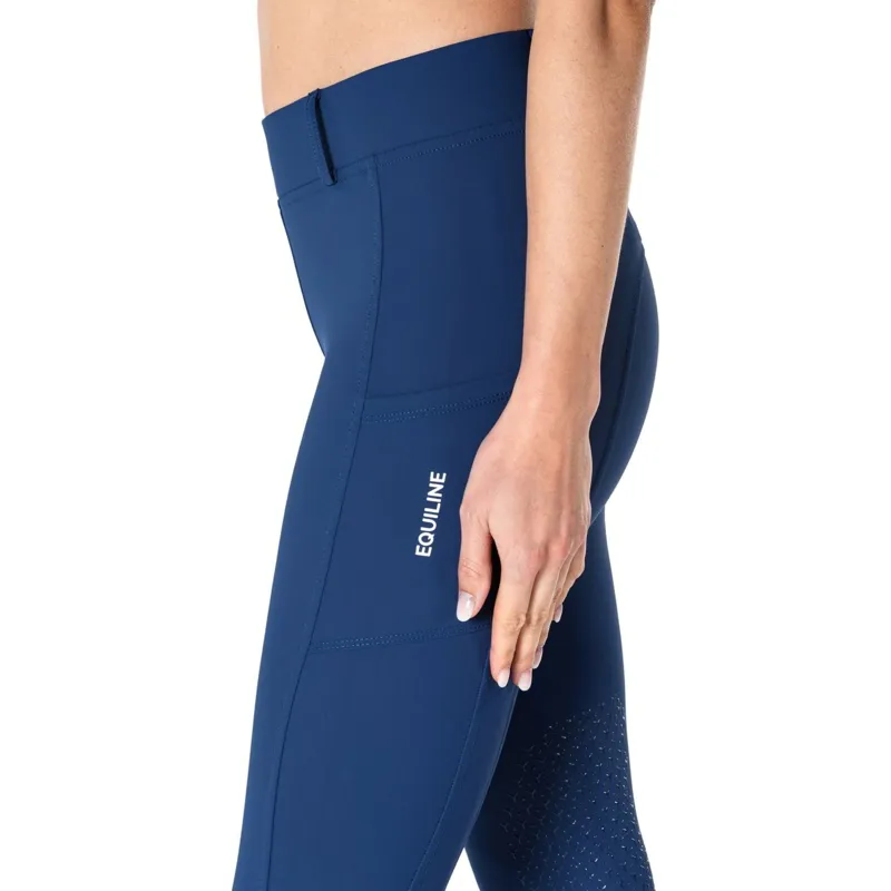 Equiline Eqpoerk Knee Grip Womens Riding Tights - Sodalite Blue-2