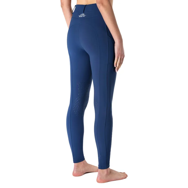 Equiline Eqpoerk Knee Grip Womens Riding Tights - Sodalite Blue-3