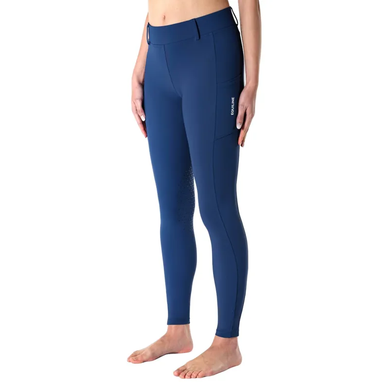 Equiline Eqpoerk Knee Grip Womens Riding Tights - Sodalite Blue