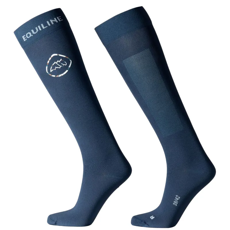 Equiline Eprit Unisex Tall Riding Socks - Dark Denim