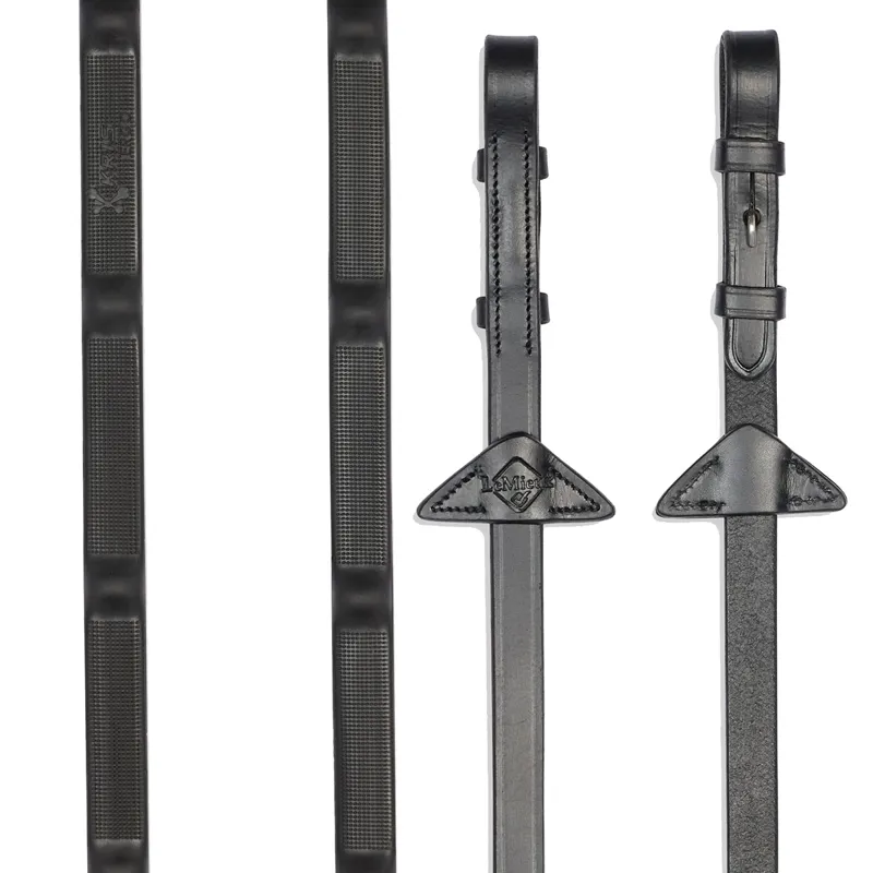 LeMieux Ergo Grip Rubber Reins - Black
