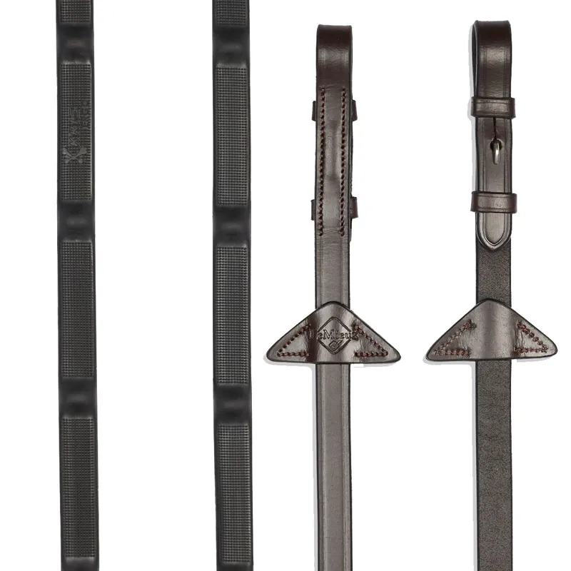 LeMieux Ergo Grip Rubber Reins - Havana