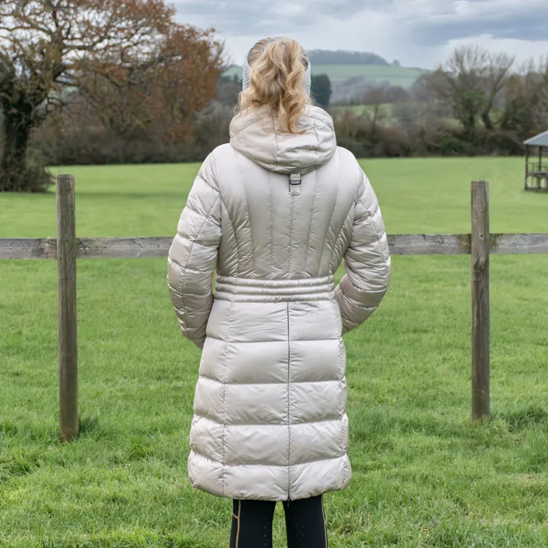 Euro-Star Ferrera Ladies Long Parka Jacket - Ivory-2