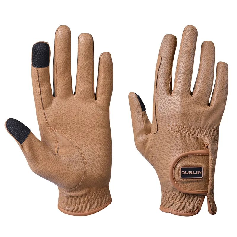 Dublin Everyday Touch Screen Compatible Adults Riding Gloves - Caramel