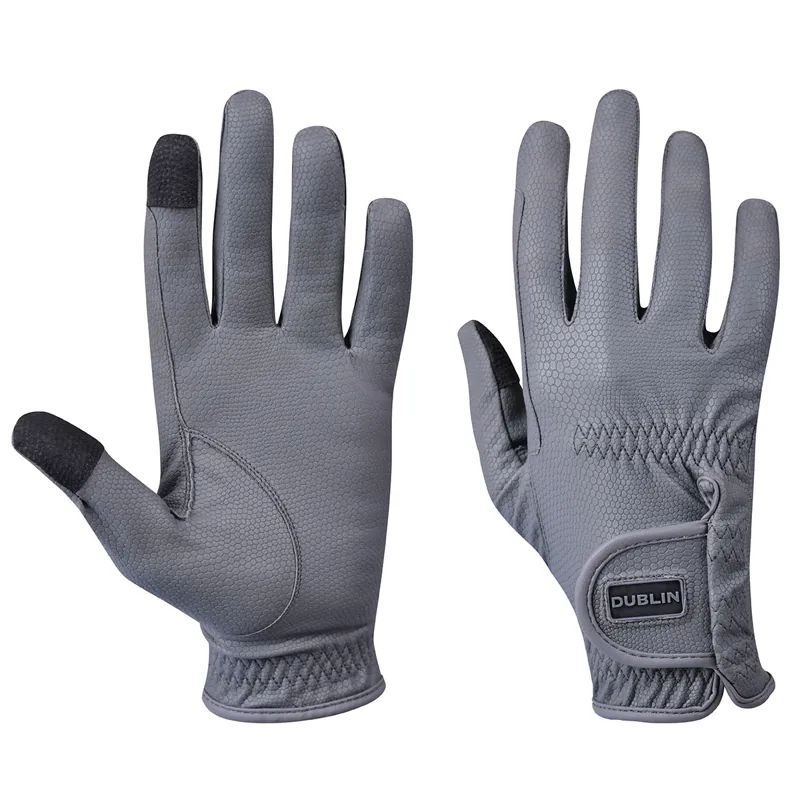 Dublin Everyday Touch Screen Compatible Adults Riding Gloves - Grey