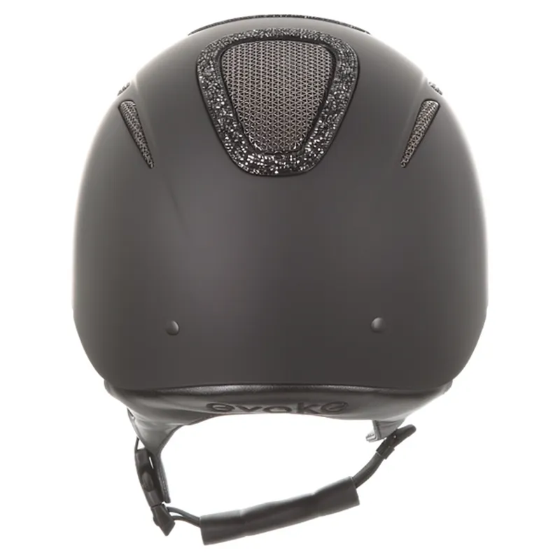 Evoke Elara Classic Peak Crystal Frame Riding Hat - Black/Black-1