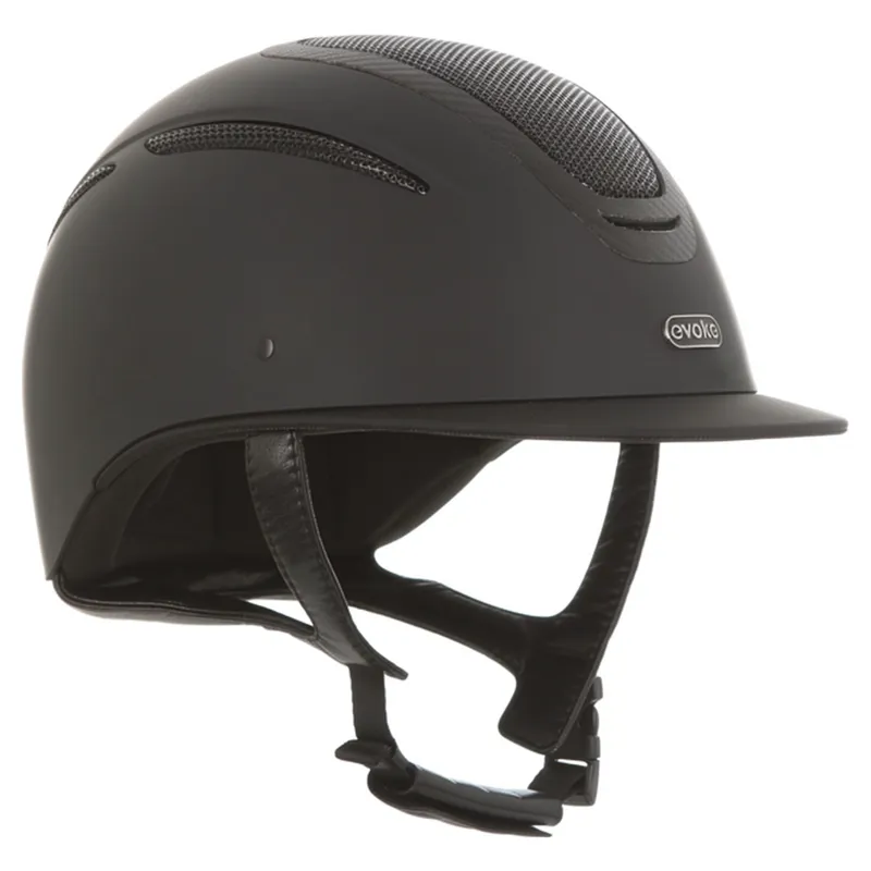 Evoke Elara Classic Peak Riding Hat - Black/Carbon-4