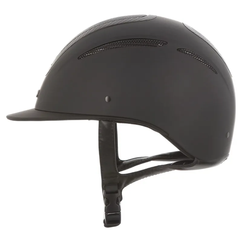 Evoke Elara Classic Peak Riding Hat - Black/Carbon-1