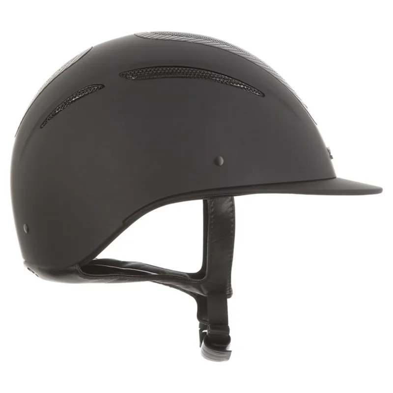 Evoke Elara Classic Peak Riding Hat - Black/Carbon-3