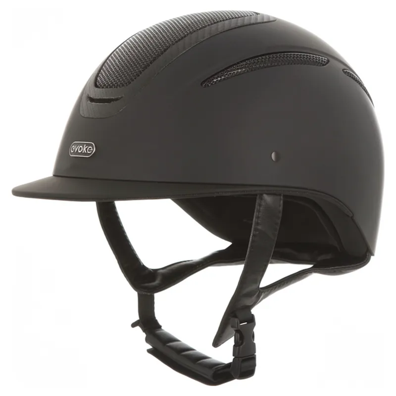 Evoke Elara Classic Peak Riding Hat - Black/Carbon