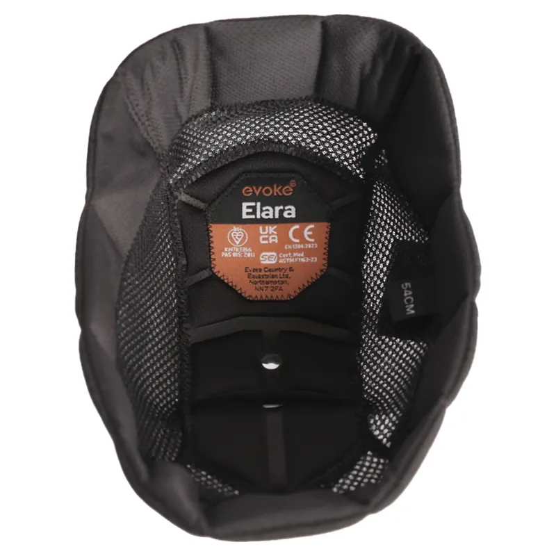Evoke Elara Removable Padded Riding Hat Liner - Black