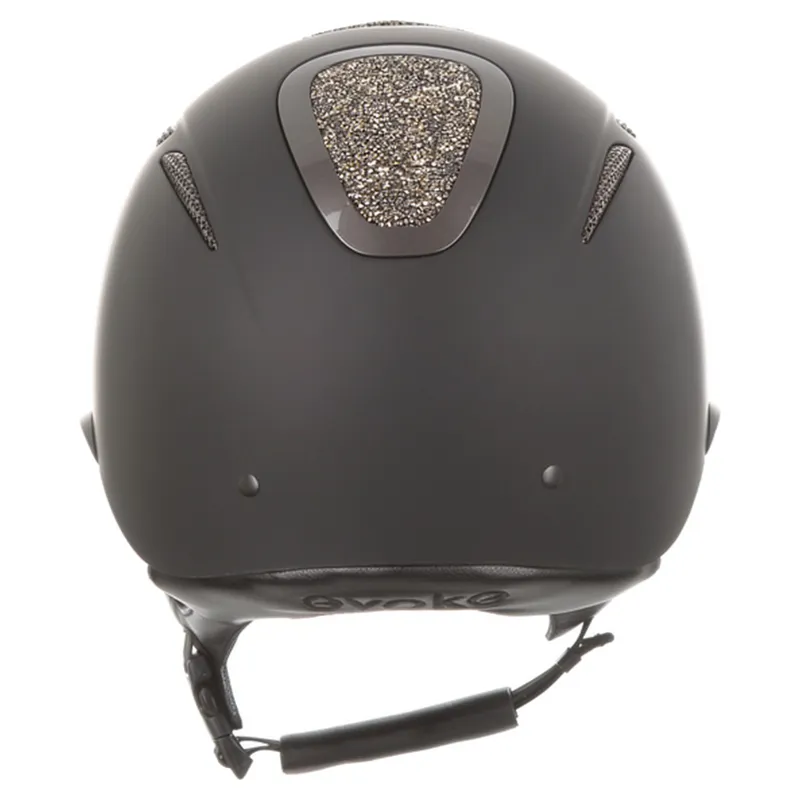 Evoke Elara Wide Peak Crystal Top Riding Hat - Black/Gold-3