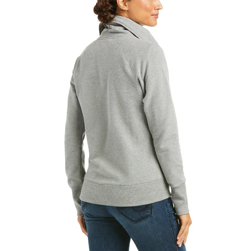 Ariat Team Logo Full Zip Ladies Sweatshirt - Heather Grey-1