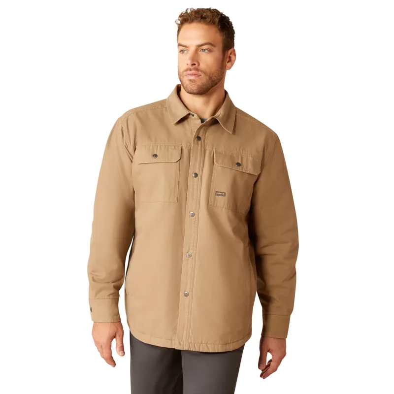 Ariat Rebar Canvas Mens Shirt Jacket - Khaki