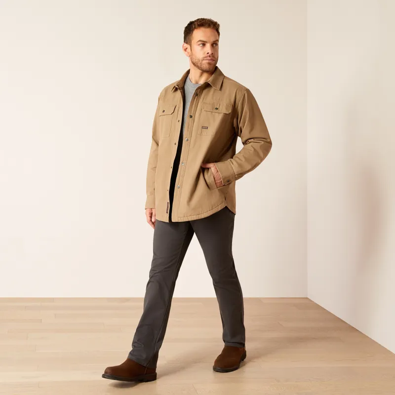 Ariat Rebar Canvas Mens Shirt Jacket - Khaki-5