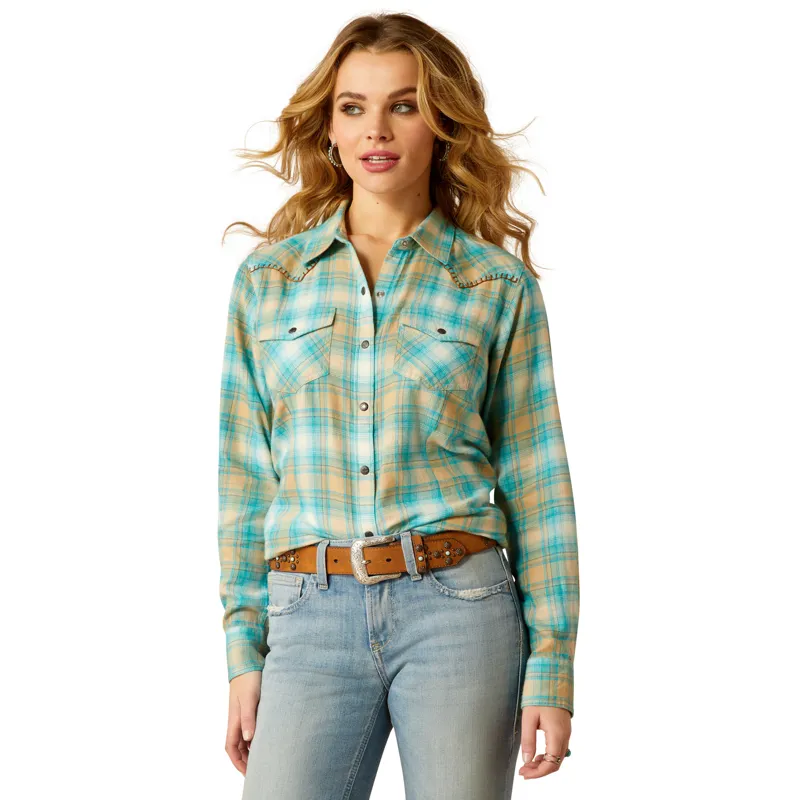 Ariat Roping Long Sleeve Ladies Shirt - Breeze Plaid