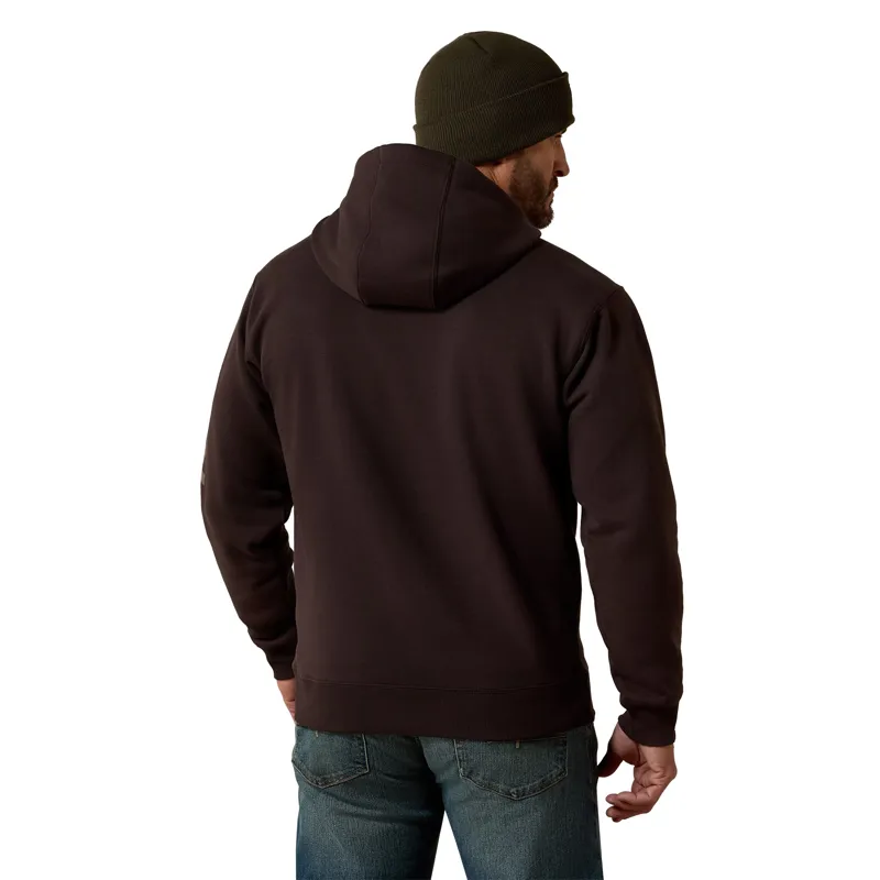 Ariat Rebar Mens Lightweight Logo Hoodie - Licorice/Canteen-1