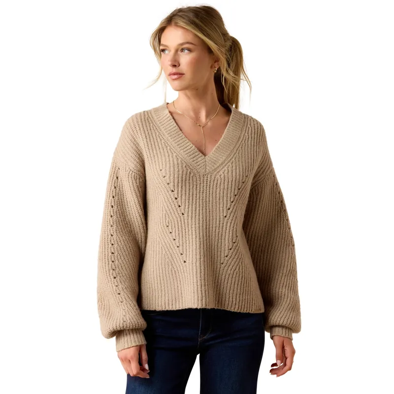 Ariat Country Blaydon Womens Sweater - Oatmeal