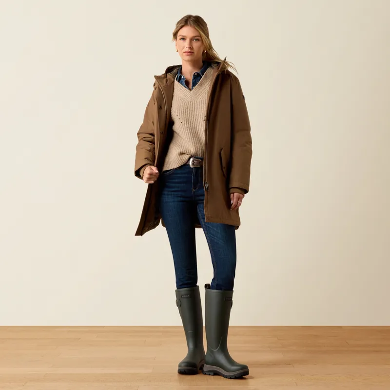 Ariat Barrowmere H20 Womens Insulated Waterproof Parka Jacket - Malt-8