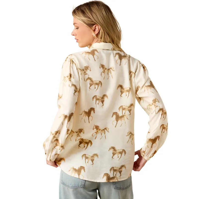 Ariat Hannington Womens Blouse - Running Horse Print-1