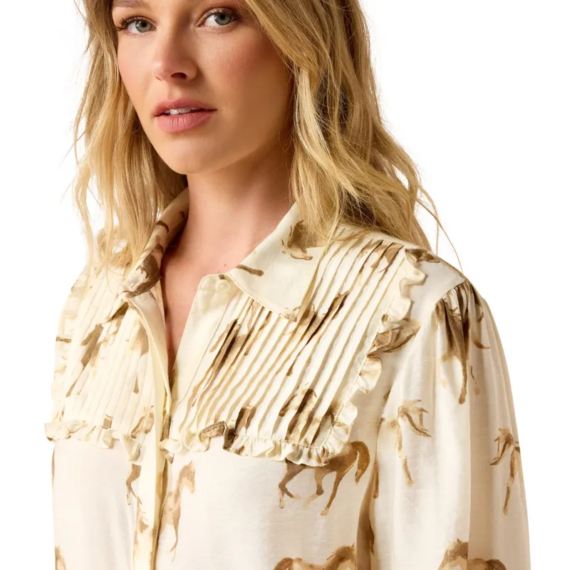 Ariat Hannington Womens Blouse - Running Horse Print-2