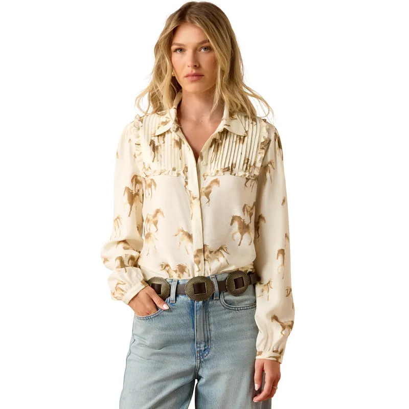 Ariat Hannington Womens Blouse - Running Horse Print
