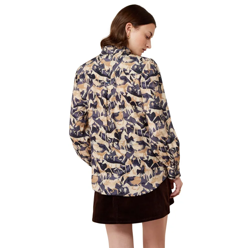 Ariat Country Cricklade Womens Blouse - Navy Coincide Print-1