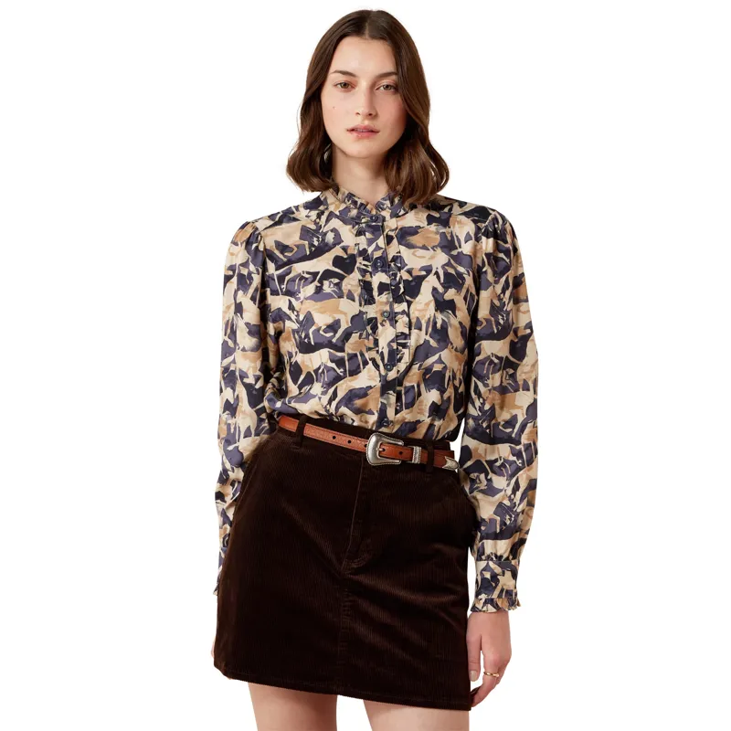 Ariat Country Cricklade Womens Blouse - Navy Coincide Print