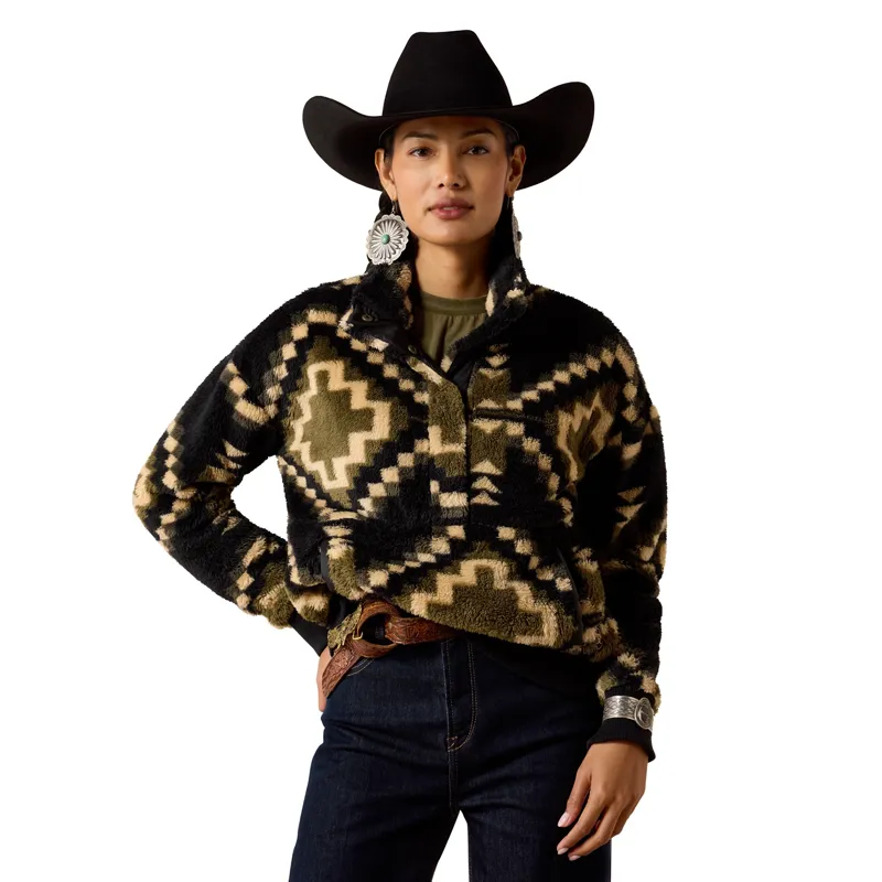 Ariat Berber Snap Front Womens Sweatshirt - Gambit Southwest Print-2