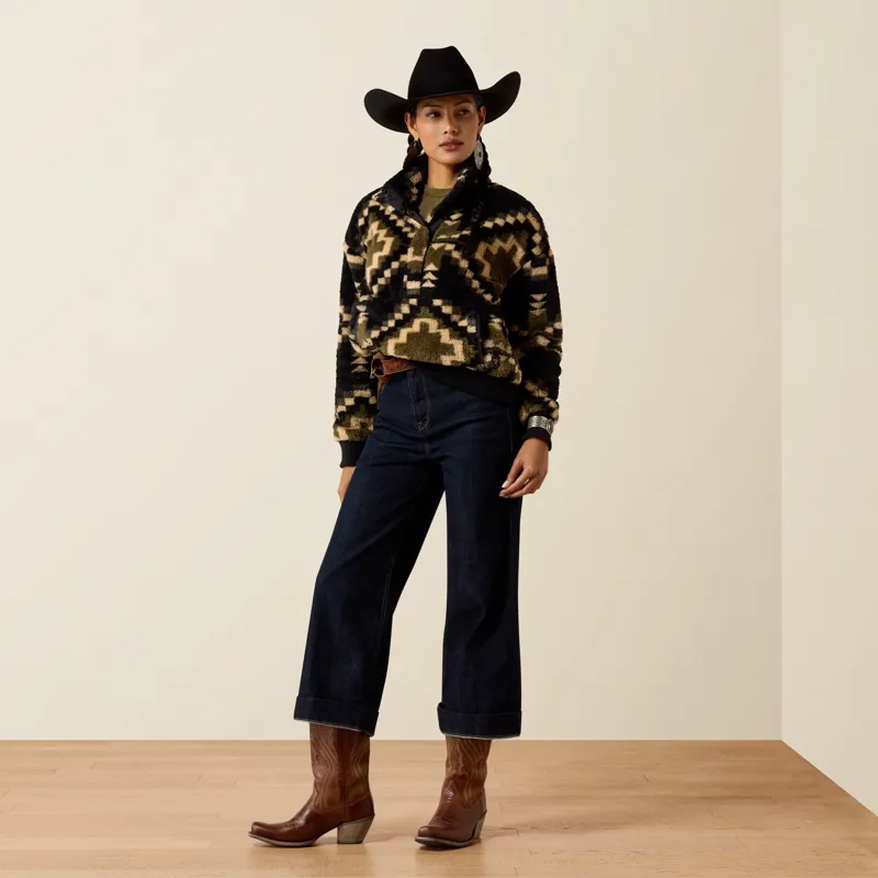 Ariat Berber Snap Front Womens Sweatshirt - Gambit Southwest Print-4