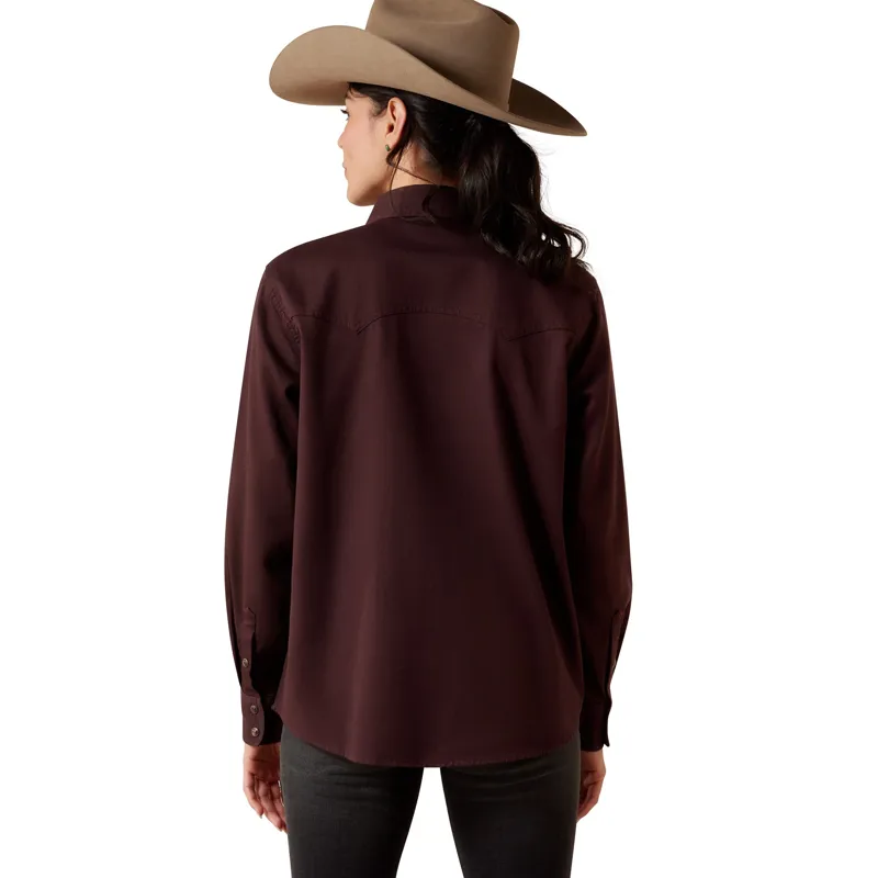 Ariat Earthbound Womens Western Snap Shirt - Chocolate Plum-1