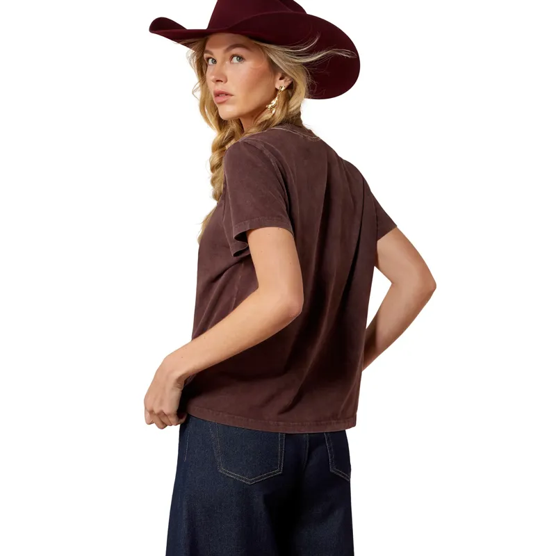 Ariat Rebel With A Cause Womens Tee - Chocolate Plum-1