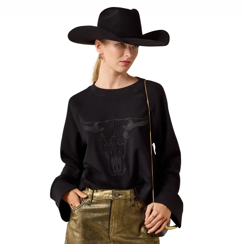 Ariat Steer Statement Womens Sweatshirt - Black