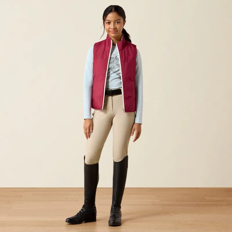 Ariat Bella Junior Girls Reversible Gilet - Vanilla Ice Horsin Around-4